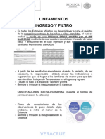 Lineamientos de Ingreso y Filtro