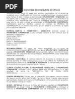 Contrato de Promesa de Compraventa de Vehiculo o 