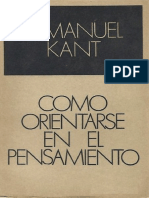 Immanuel Kant Como Orientarse en El Pens