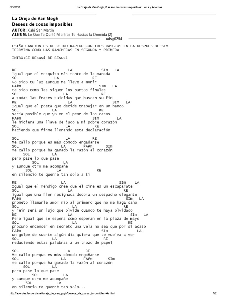 La Oreja de Van Gogh, Deseos