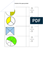 Write The Name of The Fraction in The Space Provided