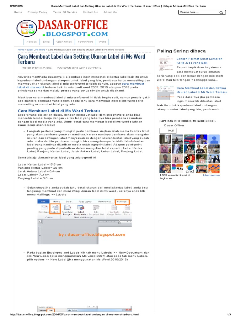 Cara Membuat Label dan Setting Ukuran Label di Ms Word ...