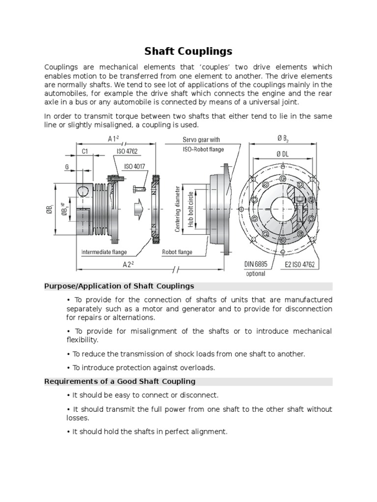 Shaft Couplings Transmission (Mechanics) Applied And