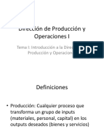 Dirección de Producción y Operaciones I