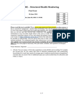 CE5802 - Structural Health Monitoring: Final Exam