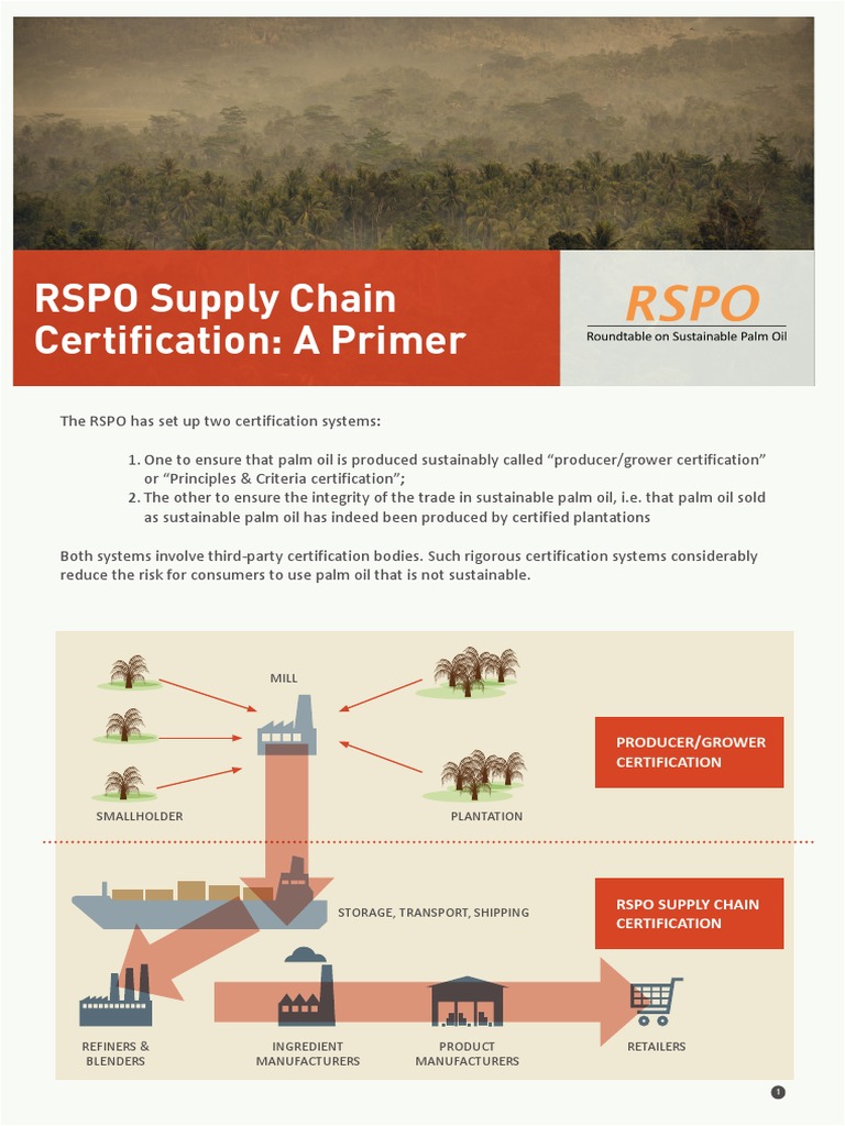 RSPO Supply Chain Certification: A Primer | PDF | Palm Oil | Consumers