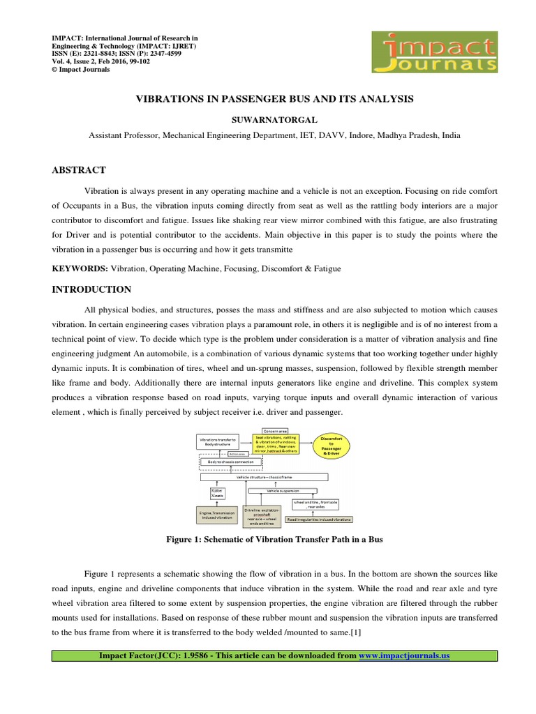 Vibrations in Passenger Bus and Its Analysis | PDF | Mechanical ...
