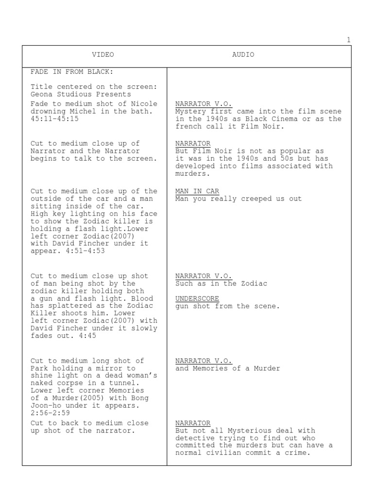 Murder-Mystery Doc Script | PDF | Narration | Leisure