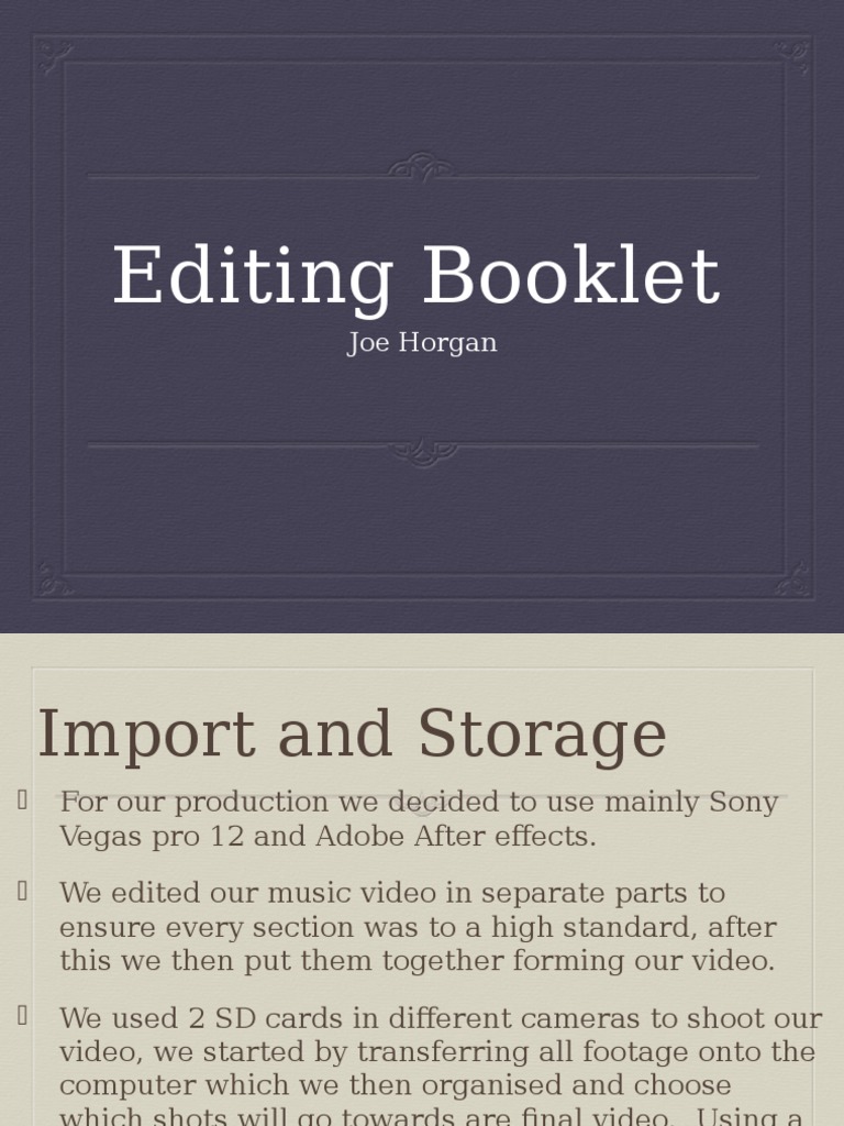 Editing Booklet 2 | PDF