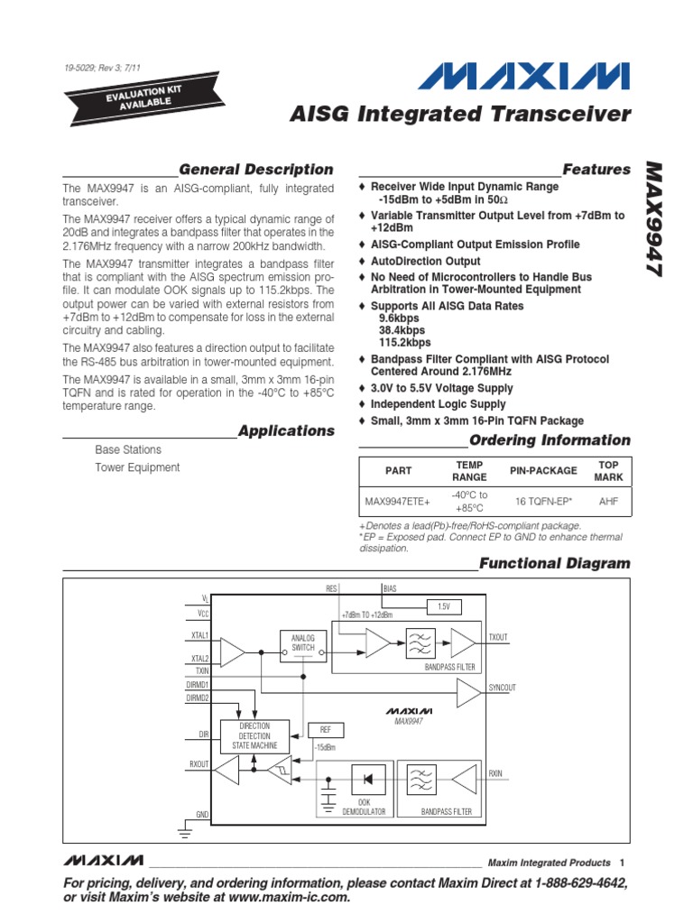 MAX9947ETE+ Marking Code AHF | PDF | Electronic Circuits | Amplifier