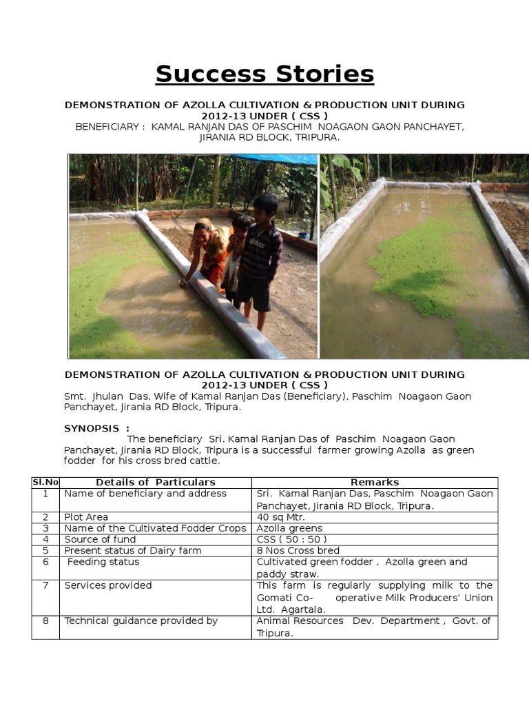 Demonstration of Azolla Cultivation and Production Unit PDF