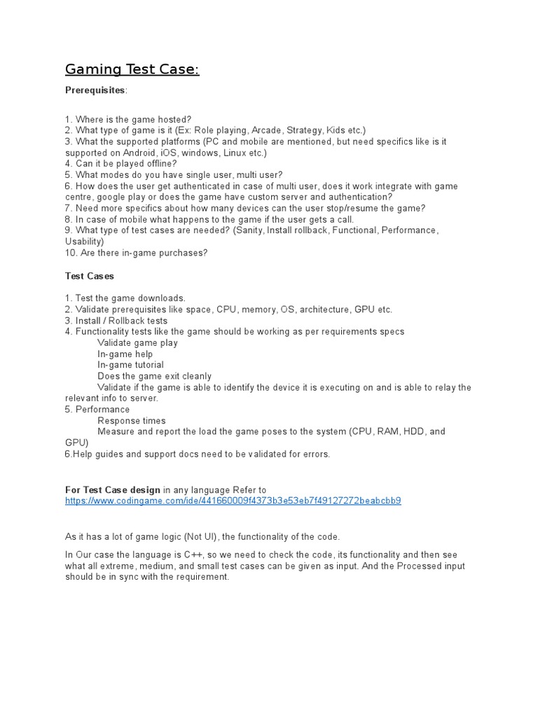 Gaming Testing-TGaming Testing-Test Design, Cases and Scenarioest ...