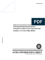 AGMA 929-A06 Calculation of Bevel Gear Top Land and Guidance On Cutter Edge Radius