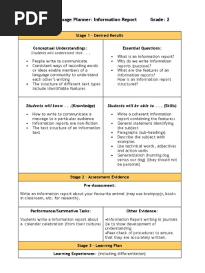 6 information report ubd