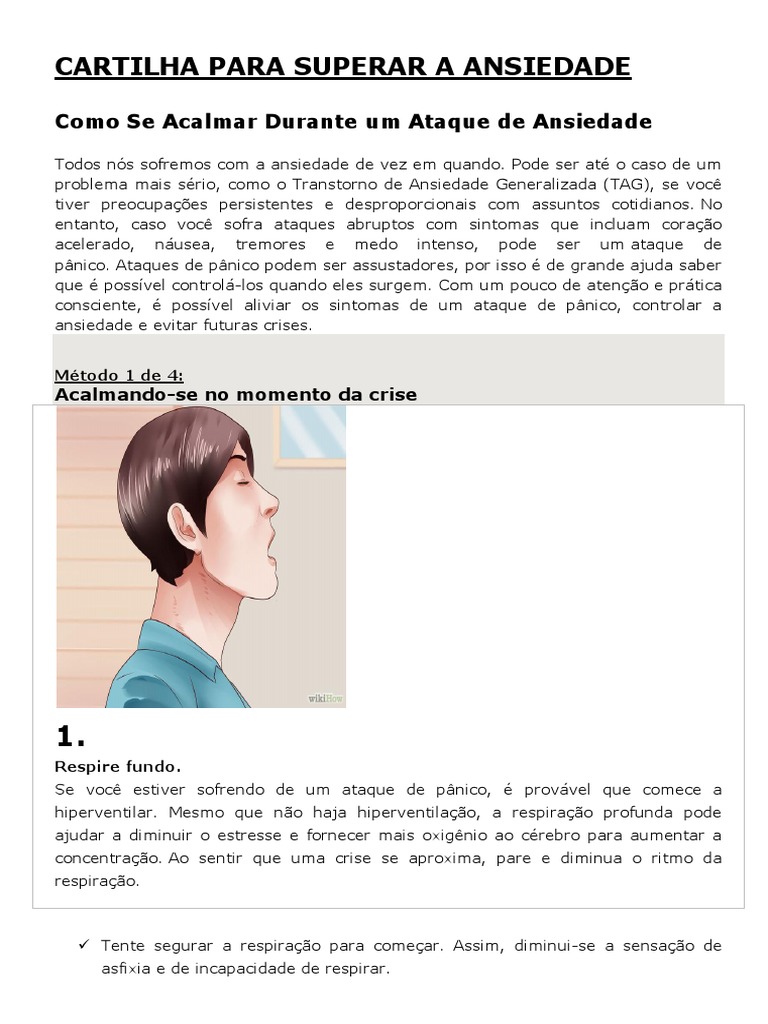 Cartilha para Superar A Ansiedade PDF | PDF | Ataque de pânico ...