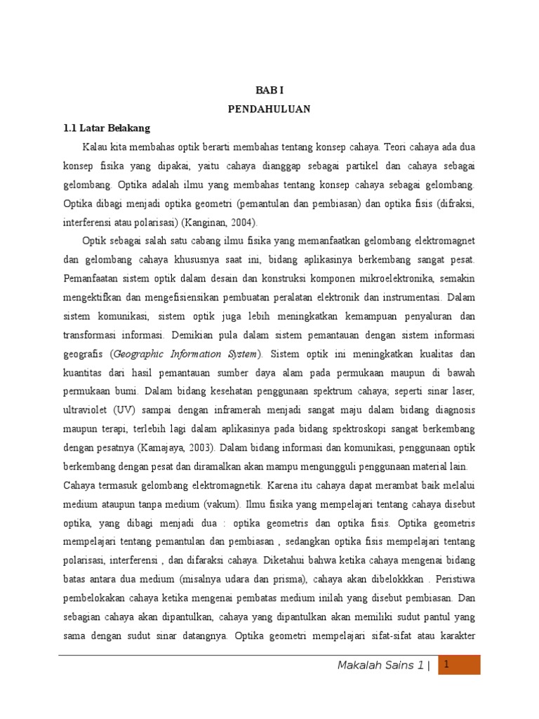 Makalah Tentang Cahaya Dan Alat Optik - Berbagai Alat