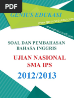 Download Soal Dan Pembahasan UN Bahasa Inggris SMA IPS 2012-2013 by Genius Edukasi SN314961056 doc pdf