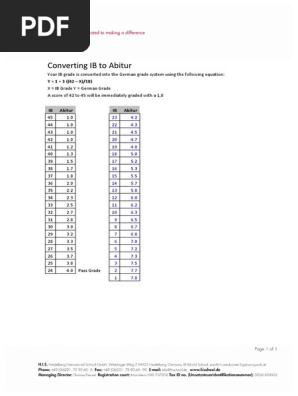 10 Converting Ib To Abitur Student Assessment And Evaluation Educational Stages