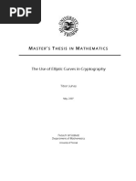 The Use of Elliptic Curves in Cryptography: Aster S Hesis in Athematics