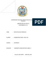 Informe de Fisica 2. Tema Circuitos Electronicos.