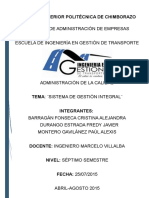 Sistema de Gestión Integral de Calidad, Ambiental y SST de la Cooperativa de Transportes Chimborazo y Estación de Servicio GASPOCH