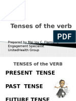 Tenses of The Verb: Prepared by Mei Joy C. Flamiano Engagement Specialist Unitedhealth Group