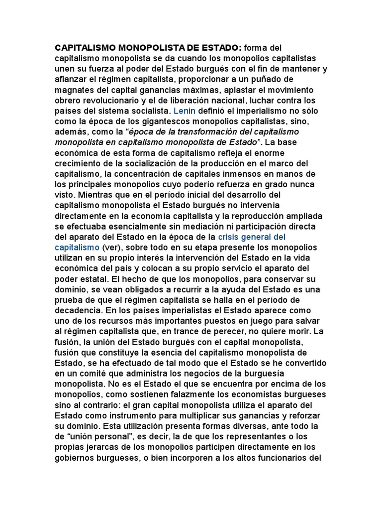 Capitalismo Monopolista de Estado