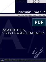 Matrices y Sistemas Lineales - Christian Páez Páez