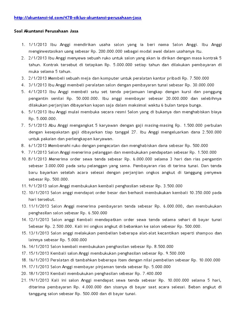 Contoh Soal Tes Akuntansi Di Perusahaan