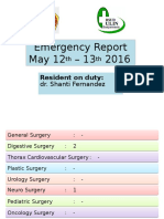 Emergency Report May 12 - 13 2016: Resident On Duty