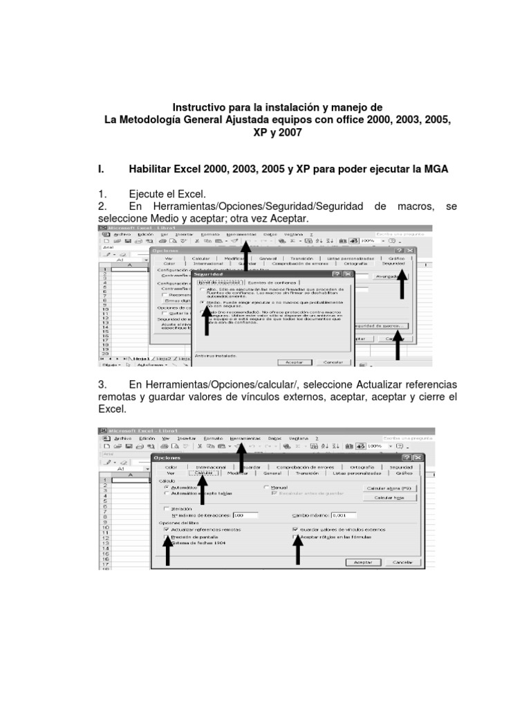 Instructivo para Instalar MGA | PDF | Microsoft Excel | Archivo de ...