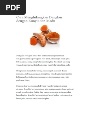 Cara Menghilangkan Dengkur Dengan Kunyit Dan Madu Pdf