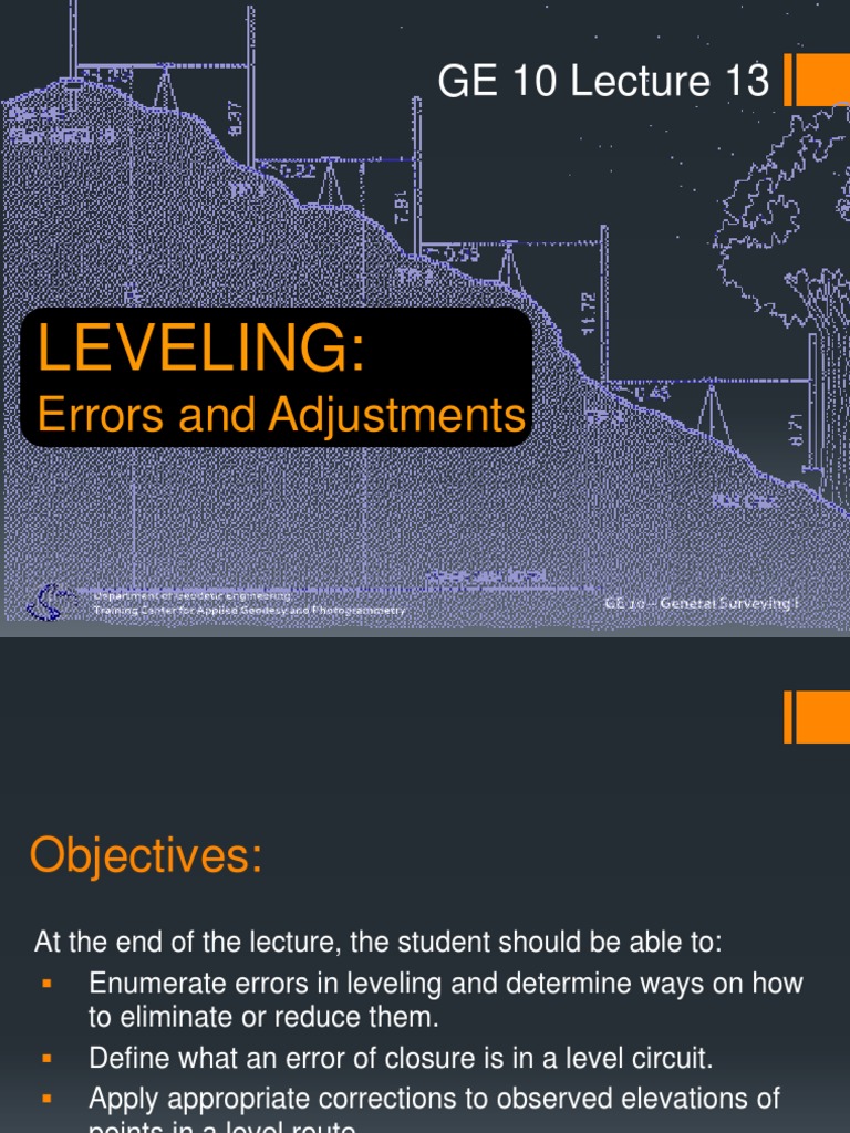 Parallax Error in Leveling Techniques | PDF | Surveying | Geodesy