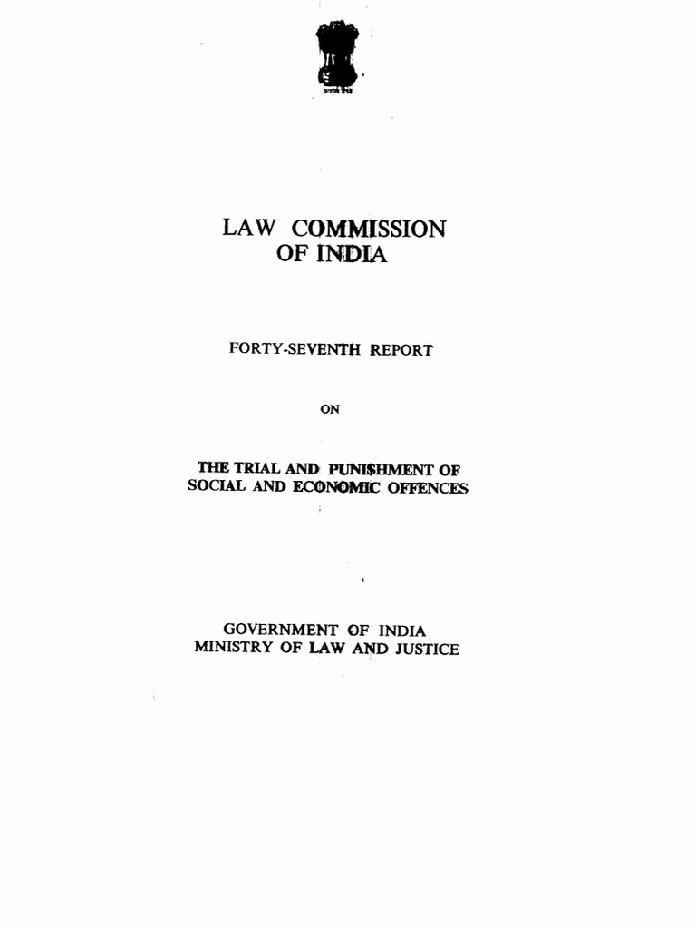 Law Commission of India Report No. 47 The Trial and Punishment of