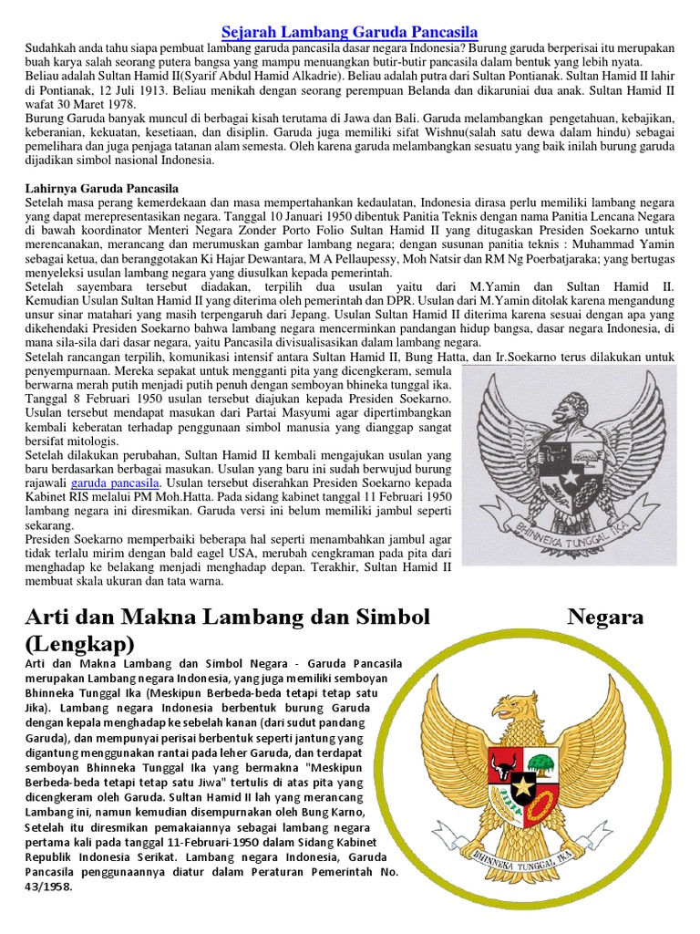 Sejarah Lambang Garuda Pancasila