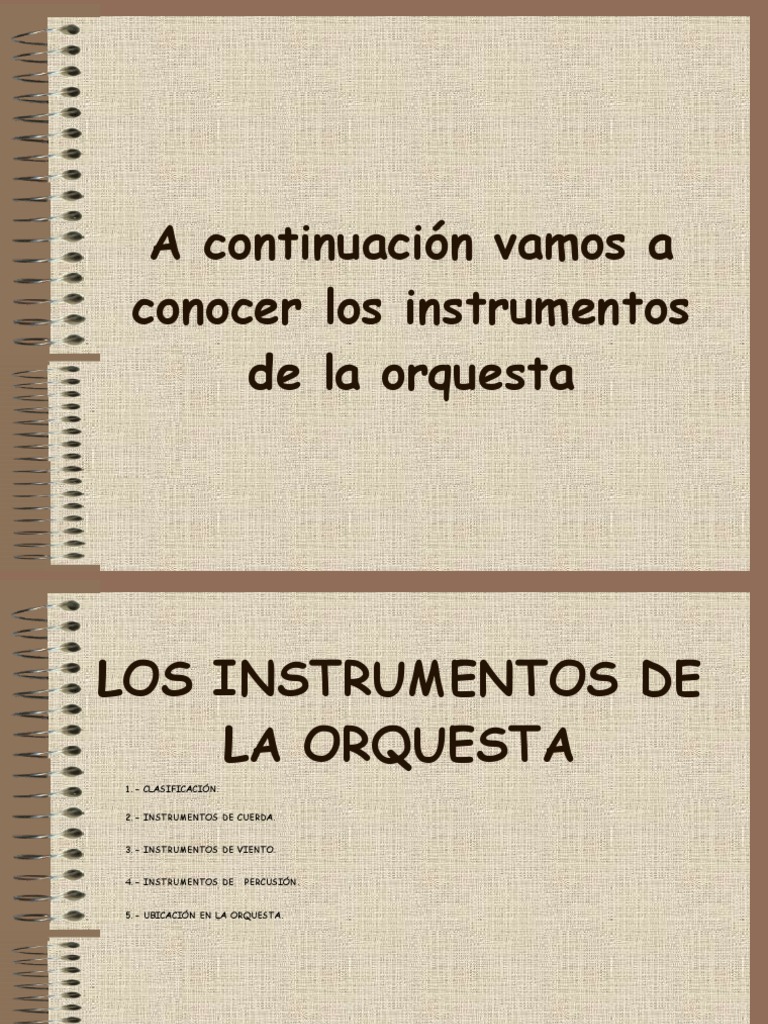 Instrumentos y ubicación en la orquesta | PDF | Instrumentos de cuerda ...