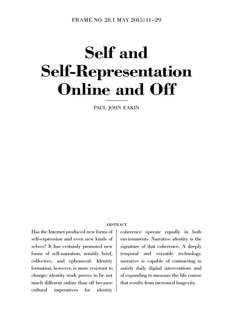 Self-presentation on instagram image