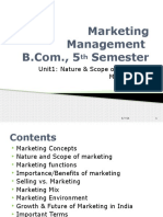 Marketing Management Semester: Unit1