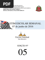 Boletim Escolar Semanal nº 05 - 07/06/2016