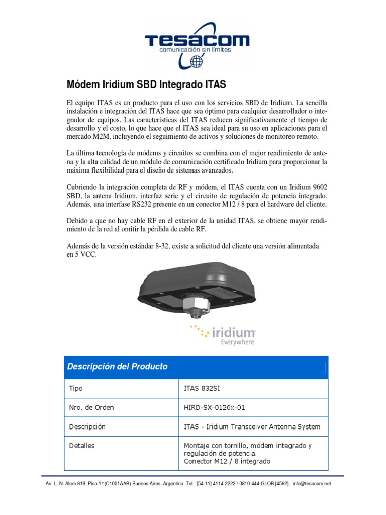 Módem Iridium SBD ITAS Integrado | PDF | Módem | Ingenieria Eléctrica