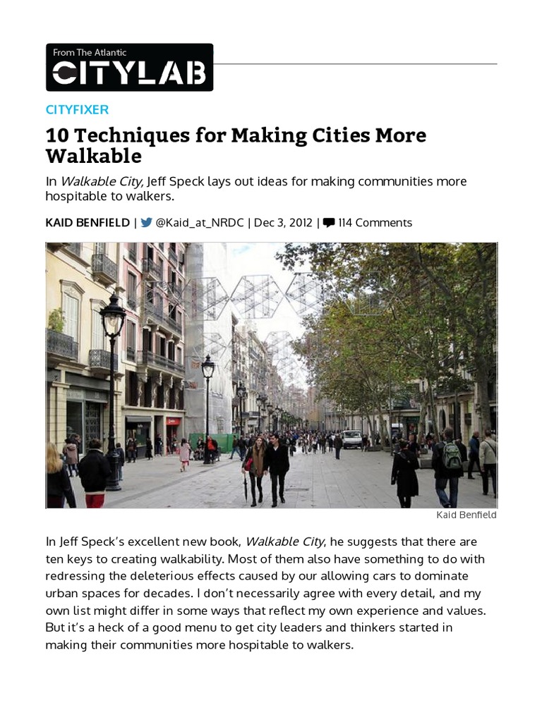 10 Keys to Walkable Cities | PDF | Street | Public Transport