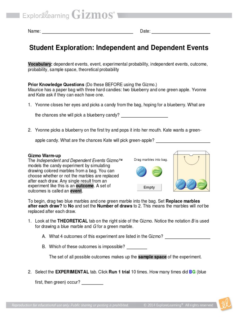lesson 3 gizmos activity | Experiment | Probability