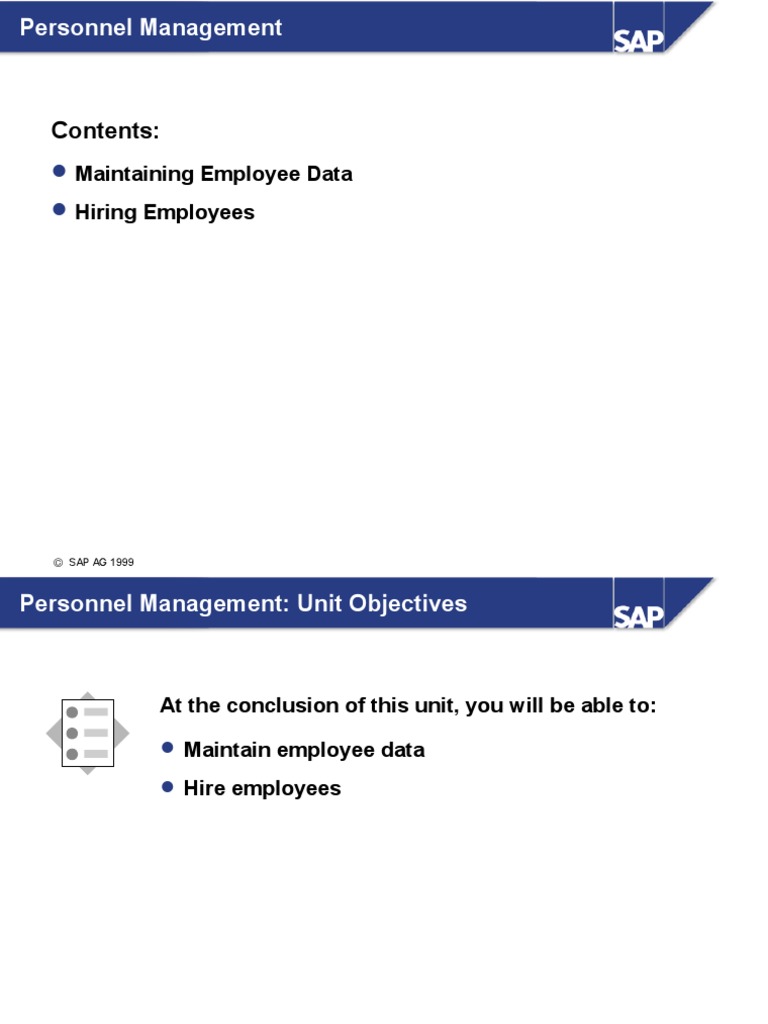 Employee Data Management in SAP HR | PDF | Working Time | Employment