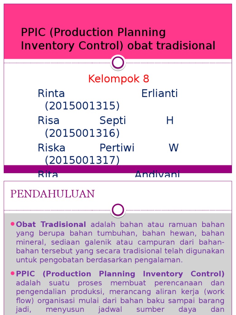 PPIC Obat Tradisional dalam Farmasi | PDF