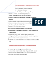 Oraciones Subordinadas Adverbiales Propias para Analizar 4 de Junio