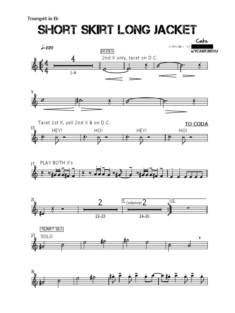 Short Skirt Long Jacket Trumpet in BB