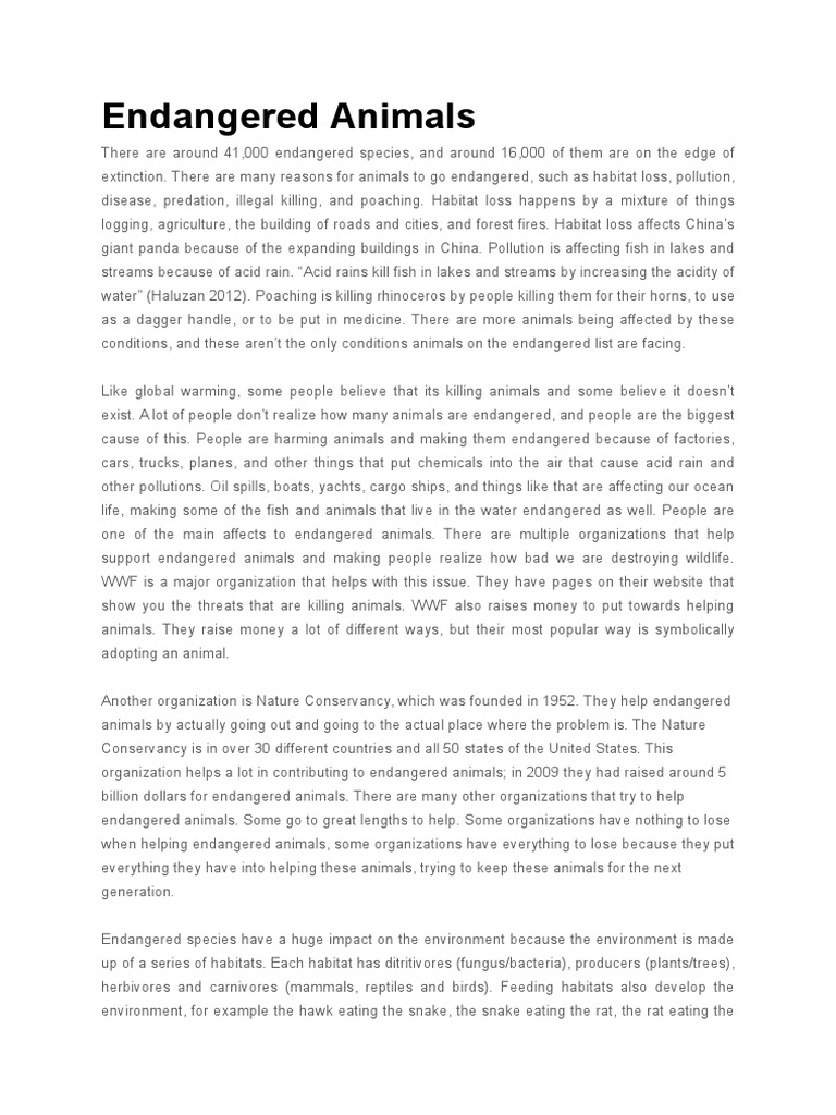 Endangered Animals Endangered Species Extinction