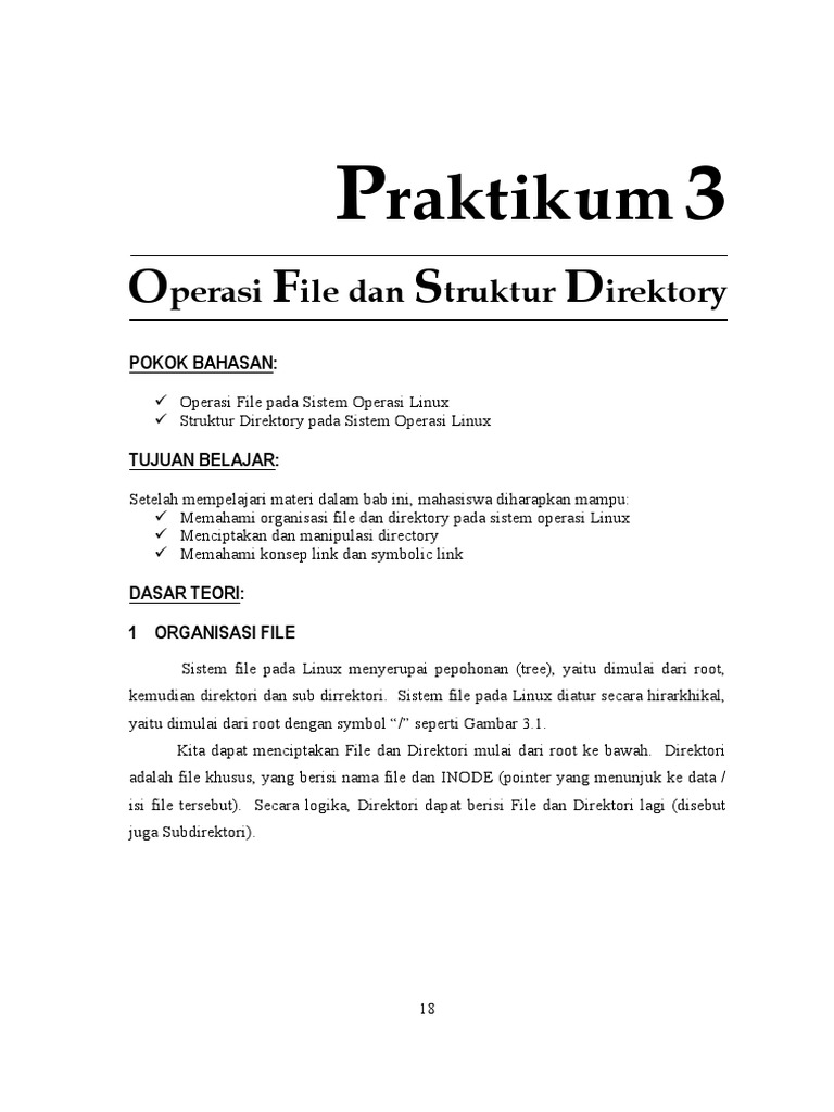Praktikum 03 Operasi File Dan Struktur Direktory PDF | PDF | Komputer