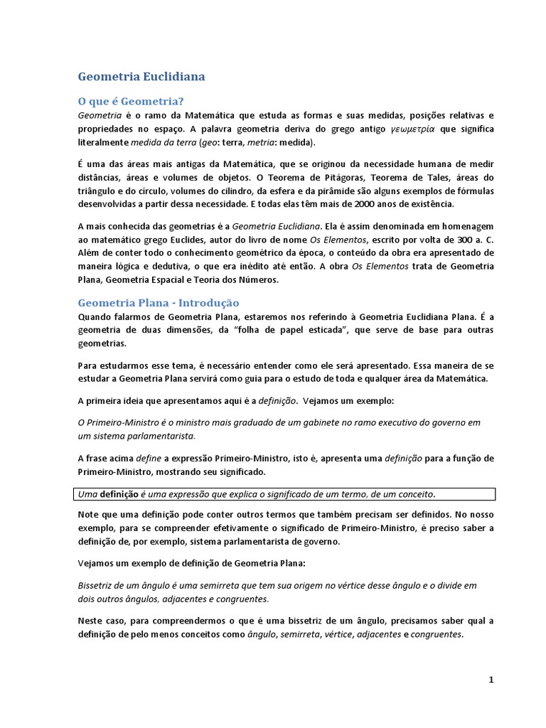 Introdução à Geometria Euclidiana | PDF | Triângulo | Círculo