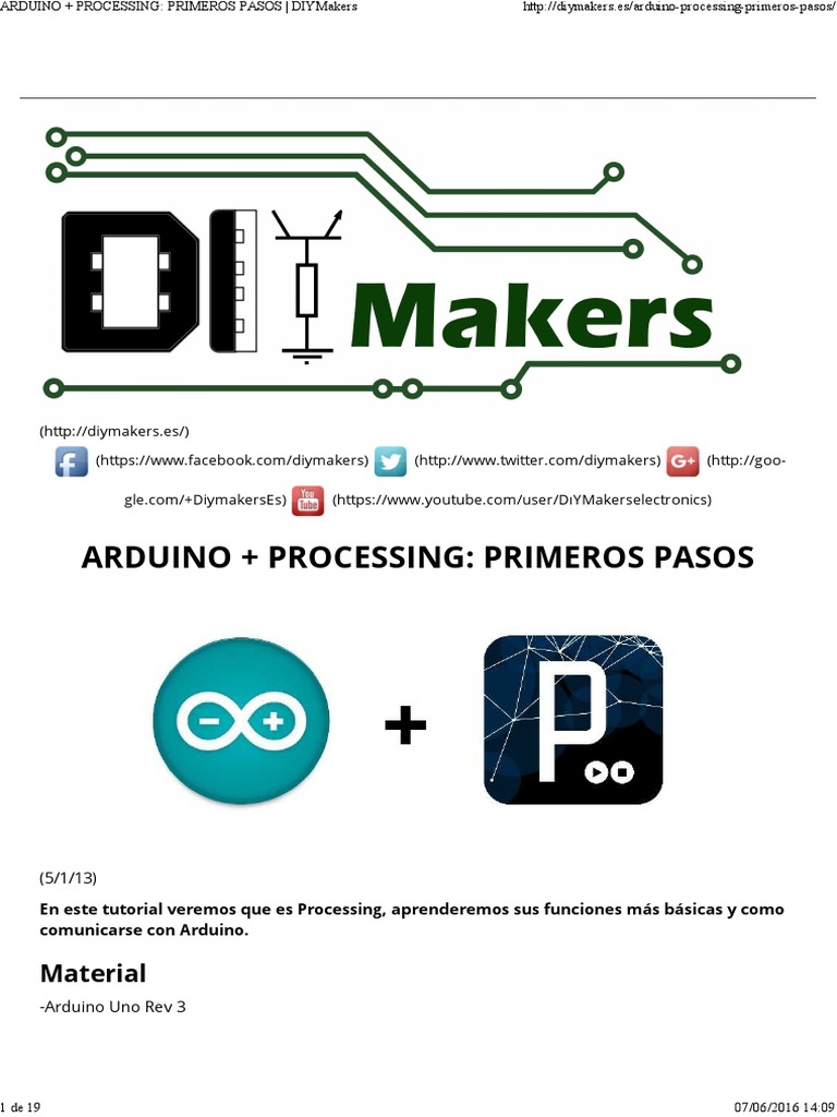 ARDUINO + PROCESSING - PRIMEROS PASOS - DIYMakers | PDF | Arduino ...